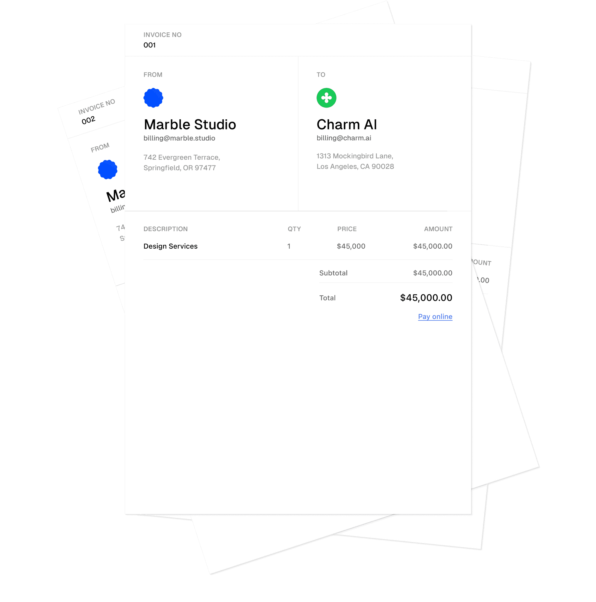 Retrac invoice preview